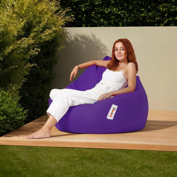 Atelier Del Sofa Premium XXL Puf de Jardín Morado Impermeable Comodidad y Relajación 115 cm